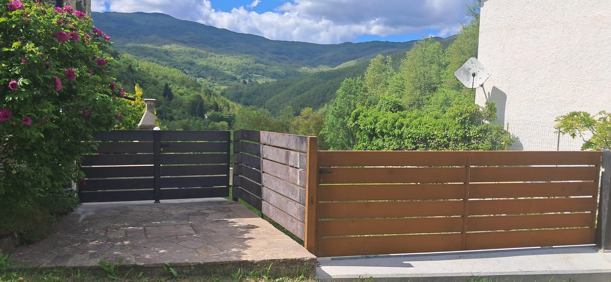 Ringhiera in acciaio corten su terrazza